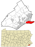 Delaware County Pennsylvania incorporated and unincorporated areas Tinicum highlighted